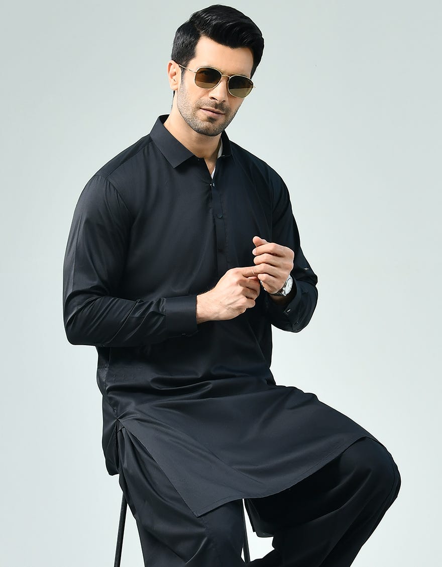 BLACK KAMEEZ SHALWAR | JJKS-A-42389