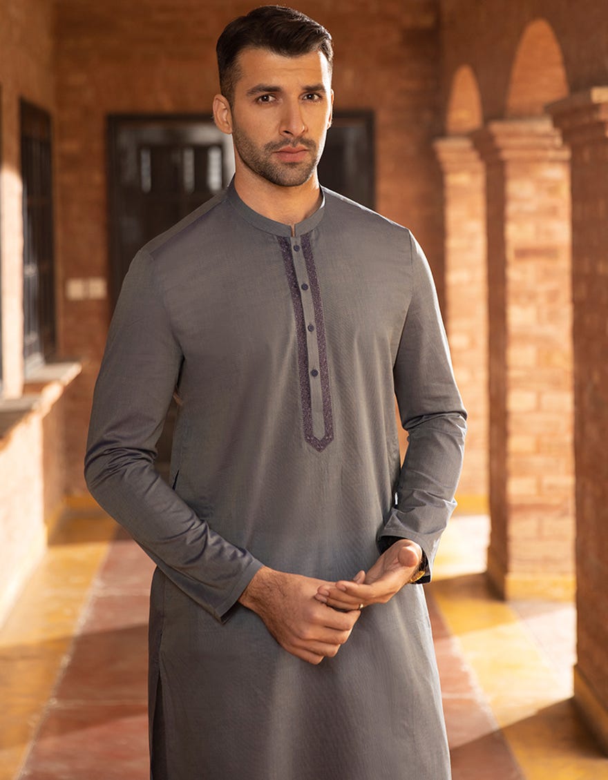 TEAL BLUE COTTON KURTA | JJK-A-42391