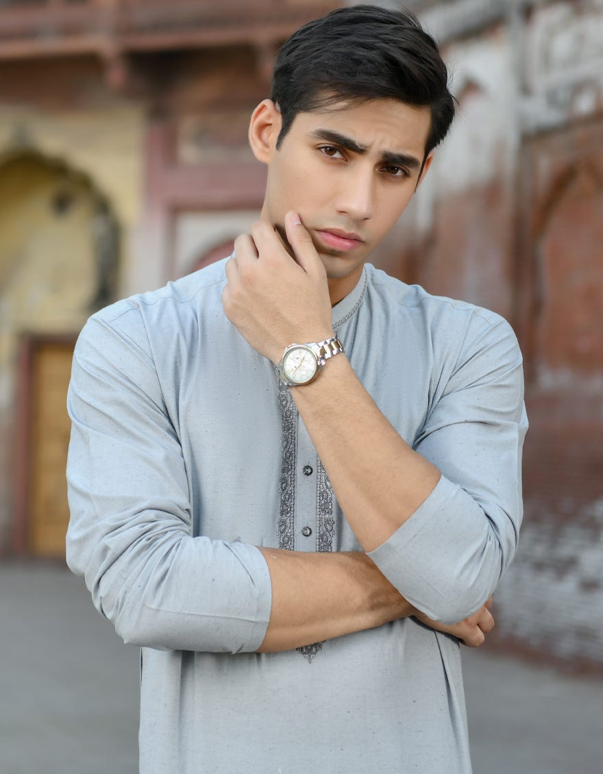 GREY COTTON SILK KURTA | JJK-S-42399