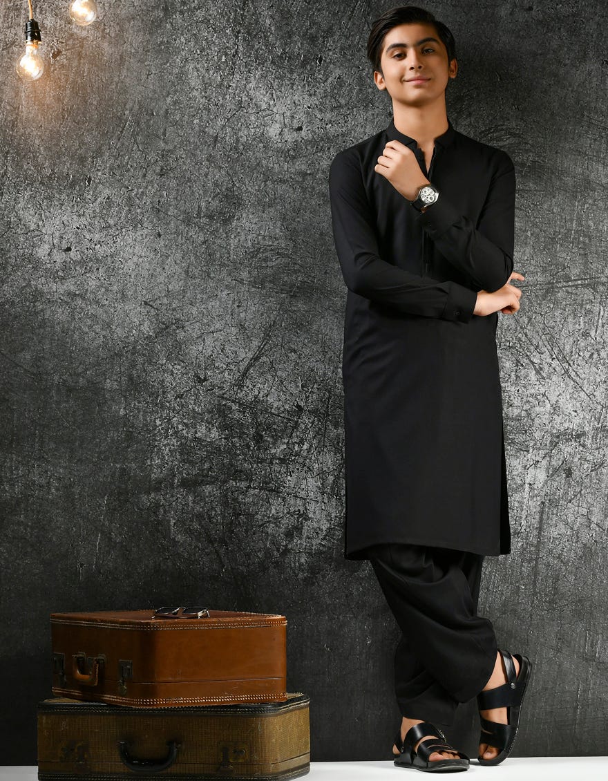 BLACK KAMEEZ SHALWAR | JTKS-A-43015