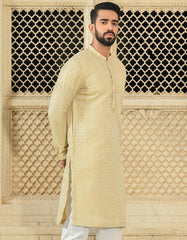 GOLD POLYESTER SPECIAL KURTA | JJK-SP-43041