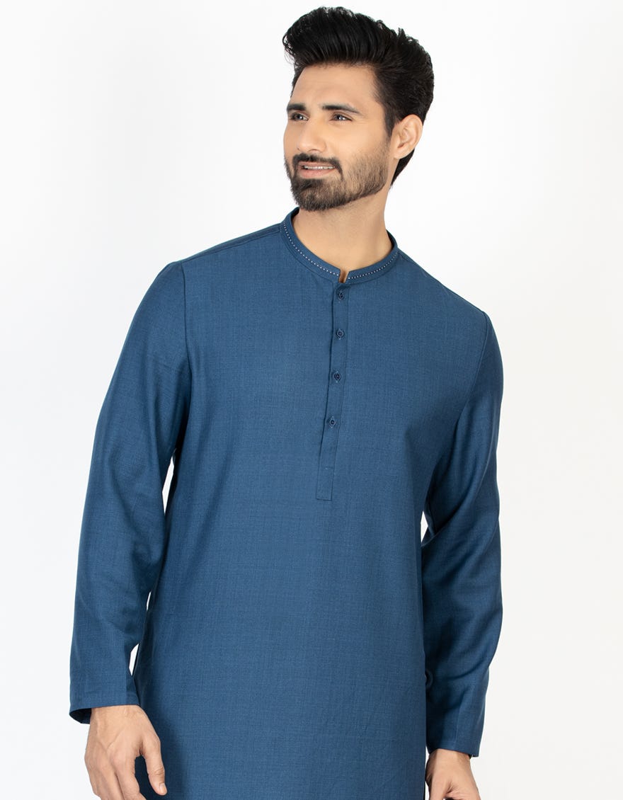 DENIM BLUE BLENDED KURTA | JJK-A-43059
