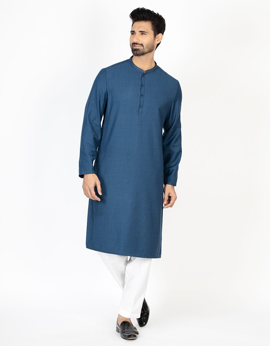 DENIM BLUE BLENDED KURTA | JJK-A-43059