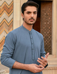 DENIM BLUE BLENDED KURTA | JJK-A-43061