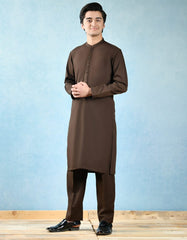 BROWN POLYESTER KURTA PAJAMA | JTKP-A-43066