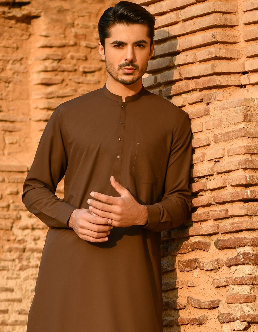 BROWN BLENDED KAMEEZ SHALWAR | JJKS-A-43071