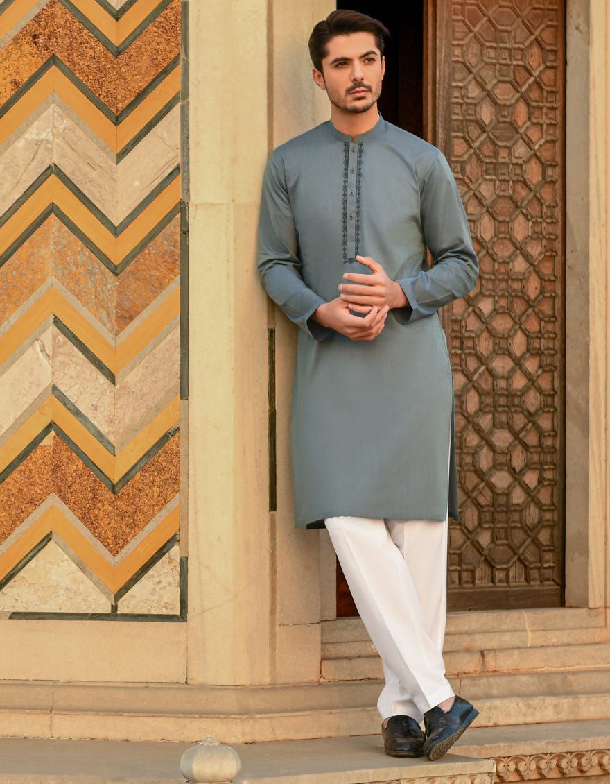DENIM BLUE COTTON KURTA | JJK-A-43072