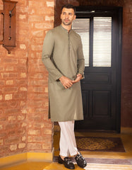 OLIVE GREEN COTTON KURTA | JJK-A-43074