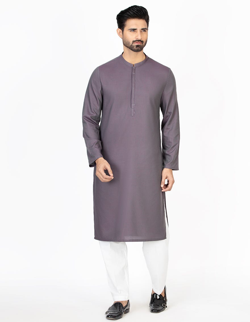 PURPLE POLYESTER VISCOSE KURTA | JJK-A-43085