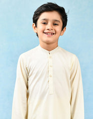 CREAM POLYESTER VISCOSE KAMEEZ SHALWAR | JCKS-43126