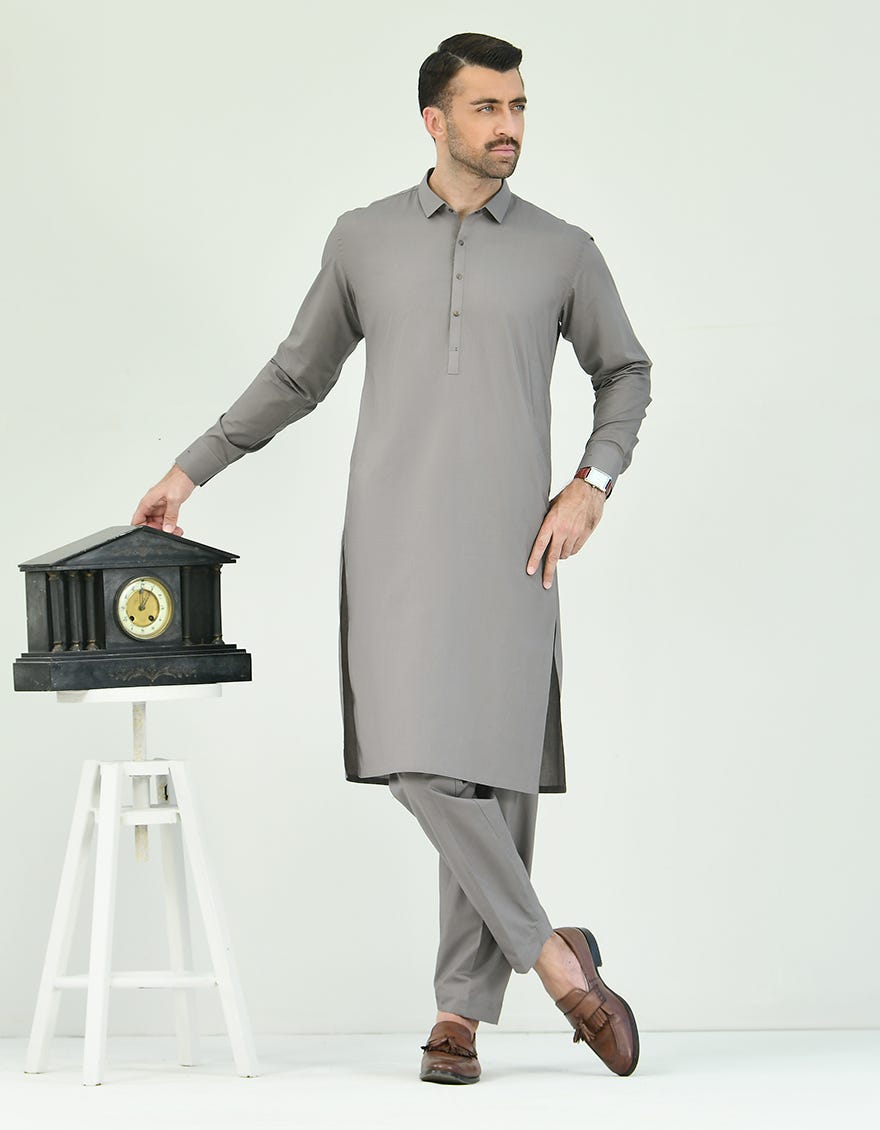 GREY COTTON KURTA PAJAMA| JJKP-A-43128