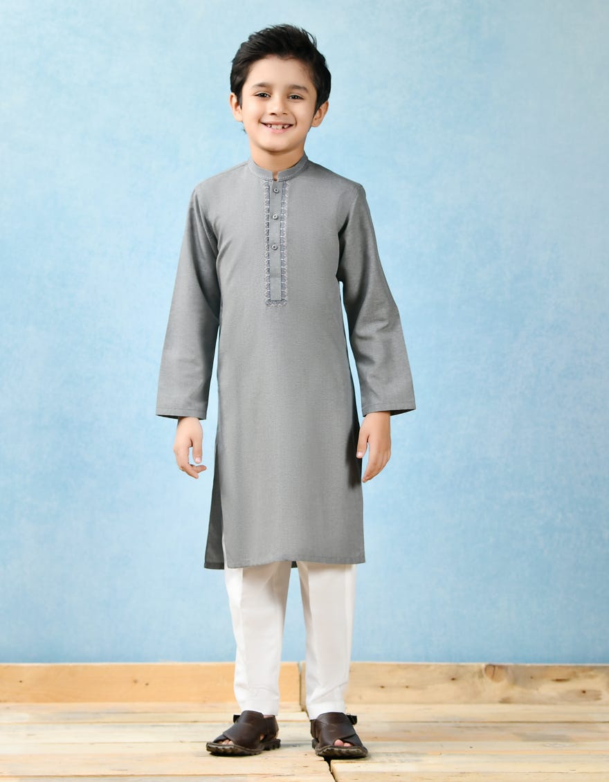 GREY BLENDED KURTA | JCK-43129