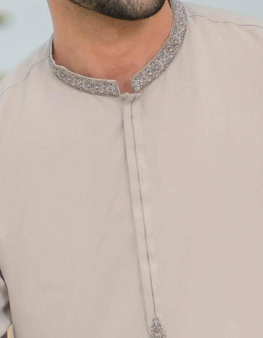 CLOUD GREY BLENDED KAMEEZ SHALWAR | JJKS-43139