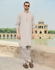 CLOUD GREY BLENDED KAMEEZ SHALWAR | JJKS-43139