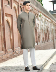 ARMY GREEN BLENDED KURTA | JJK-43154