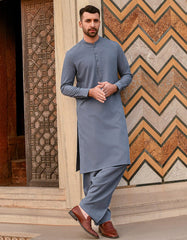BLUISH GREY KAMEEZ SHALWAR | JJKS-A-44017