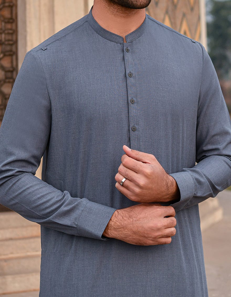BLUISH GREY KAMEEZ SHALWAR | JJKS-A-44017