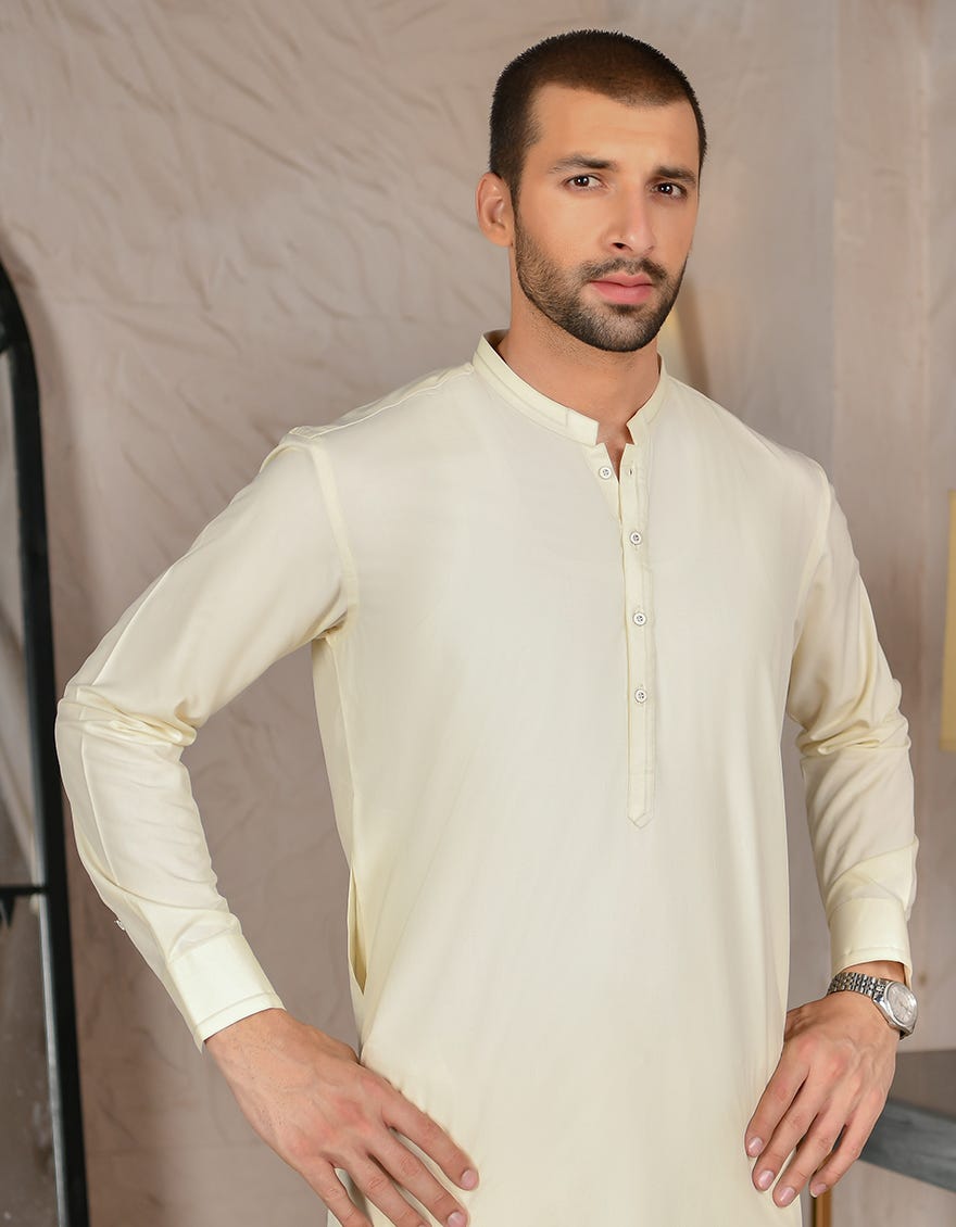 CREAM BLENDED KAMEEZ SHALWAR | JJKS-A-44034