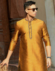 COPPER BROWN POLYESTER SPECIAL KURTA | JJK-SP-44035