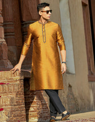 COPPER BROWN POLYESTER SPECIAL KURTA | JJK-SP-44035