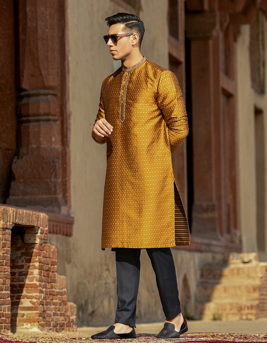 COPPER BROWN POLYESTER SPECIAL KURTA | JJK-SP-44035