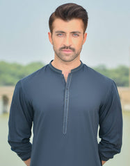 CHARCOAL GREY BLENDED KAMEEZ SHALWAR | JJKS-44080