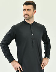 BLACK COTTON KAMEEZ SHALWAR | JJKS-A-44086