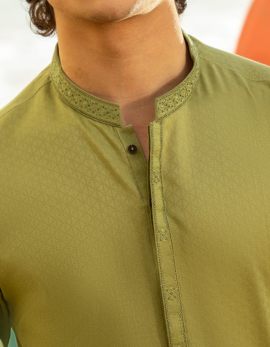 POWDER GREEN COTTON KURTA | JTK-A-46539