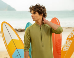 POWDER GREEN COTTON KURTA | JTK-A-46539
