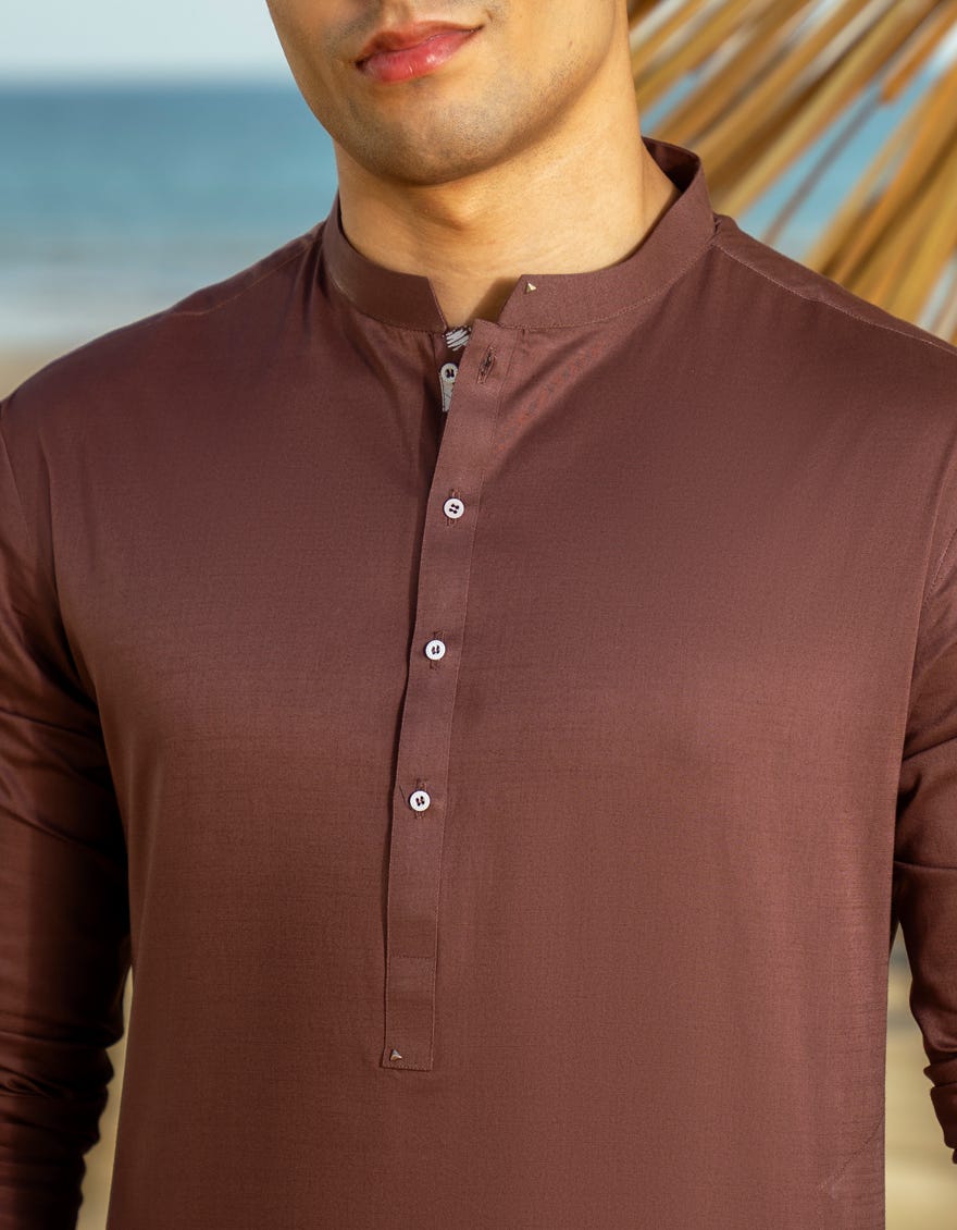 BROWN COTTON KURTA | JTK-A-46542