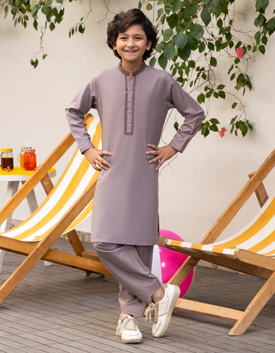CHESTNUT BROWN BLENDED KAMEEZ SHALWAR | JCKS-A-46553