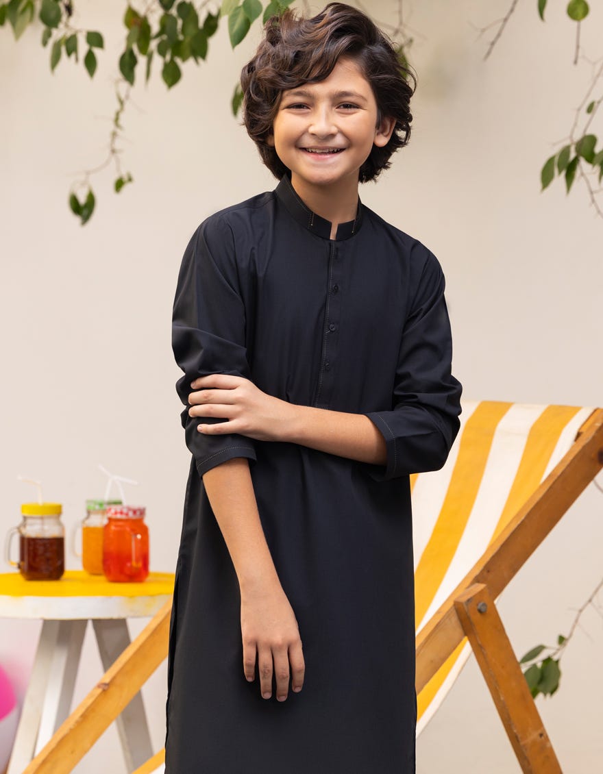 BLACK BLENDED KAMEEZ SHALWAR | JCKS-A-46557