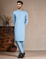 DULL BLUE COTTON KURTA TROUSER | JJKP-S-46577
