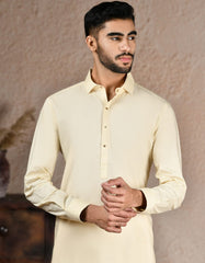CREAM COTTON KAMEEZ SHALWAR | JJKS-S-46578