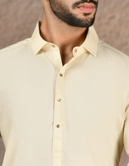 CREAM COTTON KAMEEZ SHALWAR | JJKS-S-46578