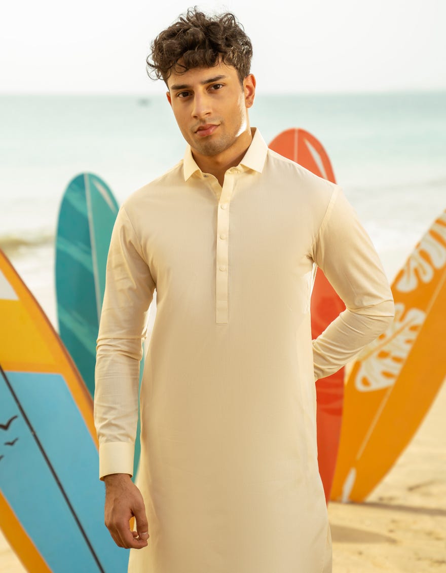 CREAM CVC KAMEEZ SHALWAR | JTKS-A-46592