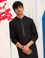 BLACK COTTON KURTA | JTK-A-46593