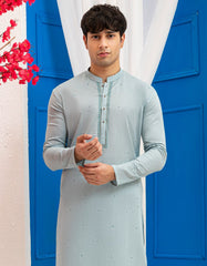 AQUA GREEN COTTON KURTA | JTK-S-46597
