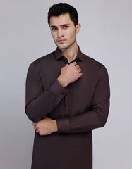 BROWN COTTON KAMEEZ SHALWAR | JJKS-A-46603