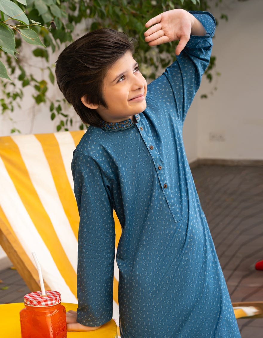 BLUE COTTON KURTA | JCK-A-46610
