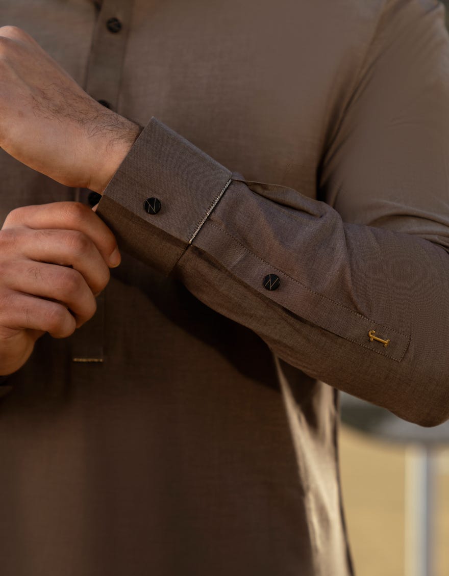 BROWN COTTON KAMEEZ SHALWAR | JTKS-A-46645