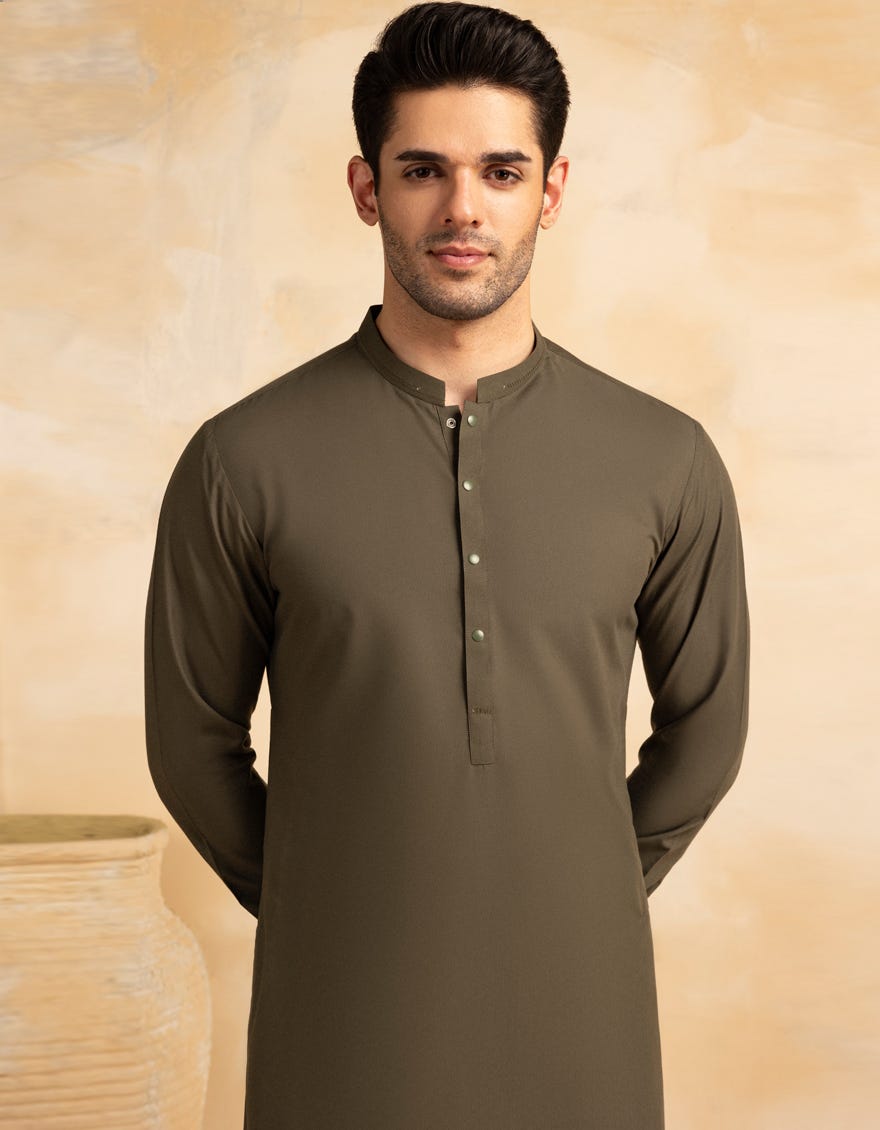 GREEN BLENDED KURTA TROUSER