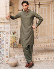 GREEN BLENDED CASUAL KAMEEZ SHALWAR