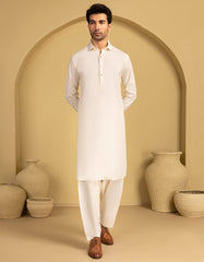 CREAM BLENDED CASUAL KAMEEZ SHALWAR
