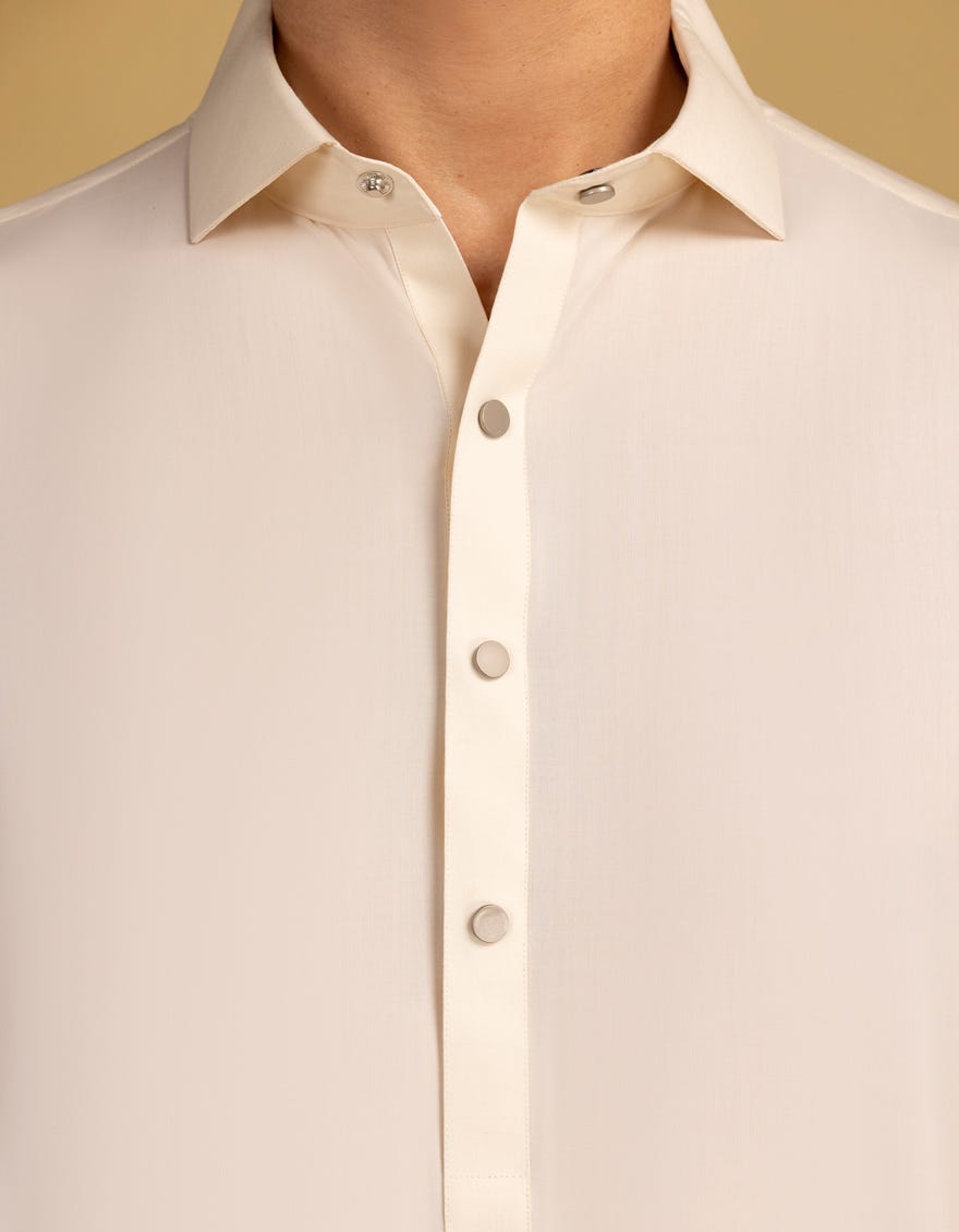 CREAM BLENDED CASUAL KAMEEZ SHALWAR