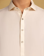 CREAM BLENDED CASUAL KAMEEZ SHALWAR