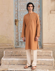 GOLDEN COTTON SEMI-FORMAL KURTA