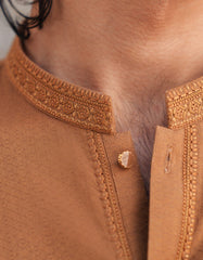 GOLDEN COTTON SEMI-FORMAL KURTA