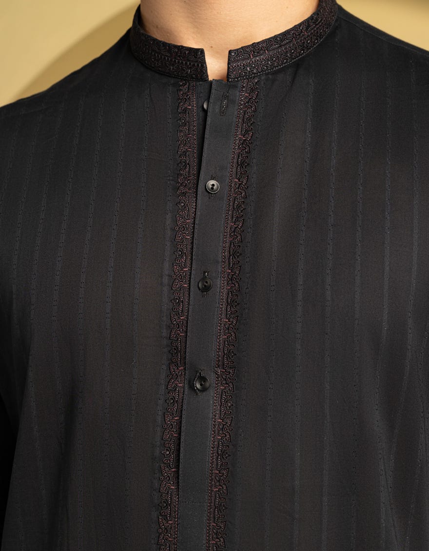 BLACK COTTON KURTA TROUSER