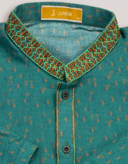 GREEN COTTON KAMEEZ SHALWAR